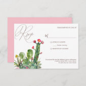 デザエレガントートサボテン結婚ズ 出欠カード (正面/裏面)