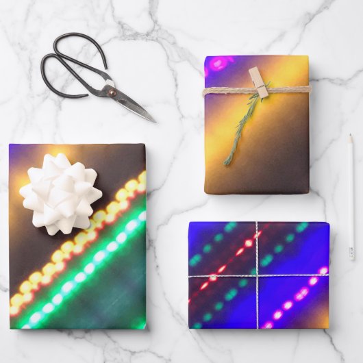 デザカラフルイパターン（の模様が）あるナー ラッピングペーパーシート (正面)