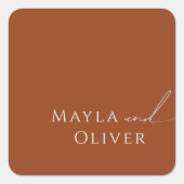 デザーお洒落トテラコッタ結婚の封筒用シール スクエアシール (正面)