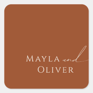 デザーお洒落トテラコッタ結婚の封筒用シール スクエアシール