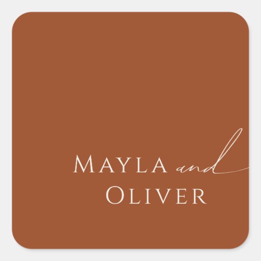 デザーお洒落トテラコッタ結婚の封筒用シール スクエアシール (正面)