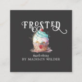 デザーはっきりしたトケータリングベイカー書道 |カップケーキ スクエア名刺 (正面)