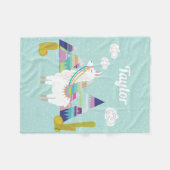 デザーカラフルトアルパカパーソナライズされたフリースブランケット フリースブランケット (正面(横))