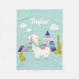 デザーカラフルトアルパカパーソナライズされたフリースブランケット フリースブランケット