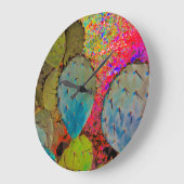 デザーカラフルトサボテン抽象芸術 ラージ壁時計 (傾斜)