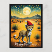 デザートかわいいベビーチータクリスマス シーズンポストカード (正面)