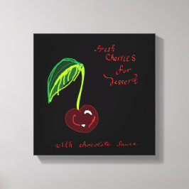 デザートさくらんぼプリント キャンバスプリント