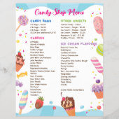 デザートとキャンディーズメニューフライヤーテンプレート チラシ (裏面)