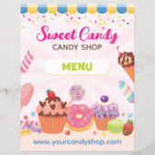 デザートとキャンディーズメニューフライヤーテンプレート チラシ (正面)