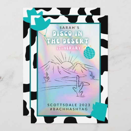 「デザートのディスコ」スコッツデール　バック　旅程 招待状 (正面/裏面)
