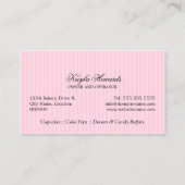 デザートのピンクのカップケーキ 名刺 (裏面)