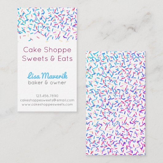 デザートのベーカリーの御馳走名刺を振りかけて下さい 名刺 (正面/裏面)