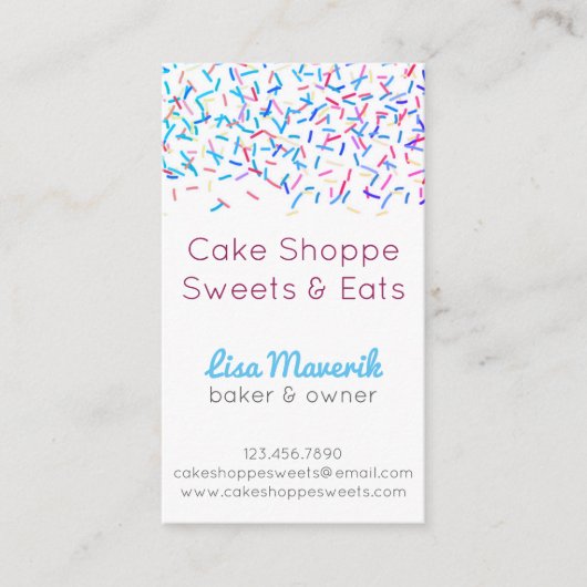 デザートのベーカリーの御馳走名刺を振りかけて下さい 名刺 (正面)