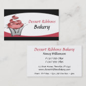 デザートのリボンのカップケーキのベーカリーの名刺 名刺 (正面/裏面)