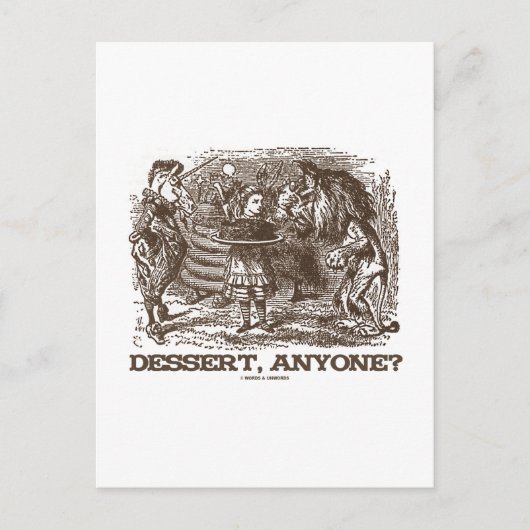 デザートは誰か?(一角獣のアリス・ライオン・ワンダーランド) ポストカード (正面)