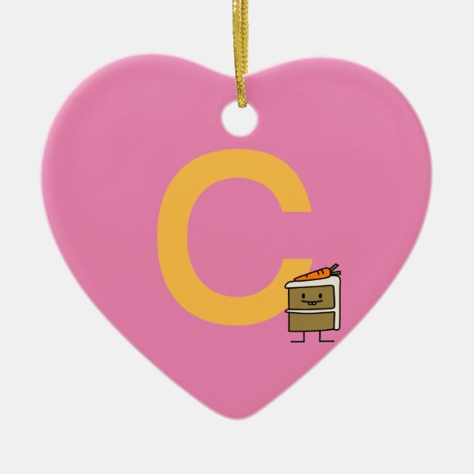 デザートを凍らすニンジン・ケーキの切れのバニーの歯 セラミックオーナメント (正面)