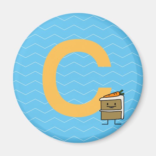 デザートを凍らすニンジン・ケーキの切れのバニーの歯 マグネット (正面)