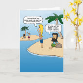 デザートアイランドおもしろいネイバーズ誕生日 カード (黄色い花)