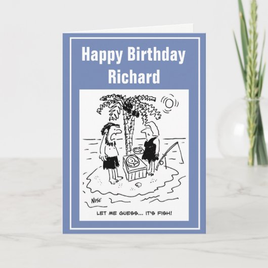 デザートアイランドキャスタウェイ魚釣りは夕食に魚を持っている カード (正面)