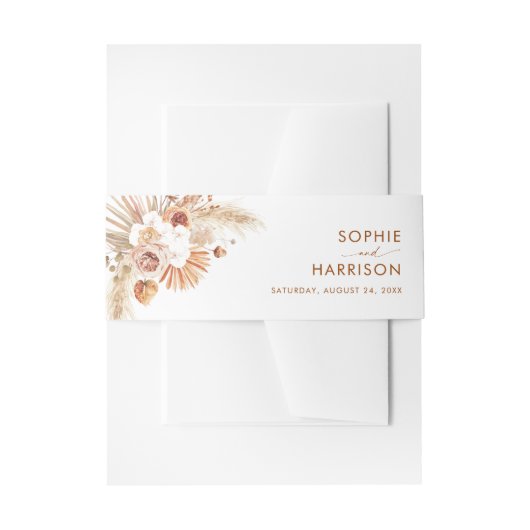 デザートアーチボホパンパスグラステラコッタ結婚ズ 招待状ベリーバンド (正面例)