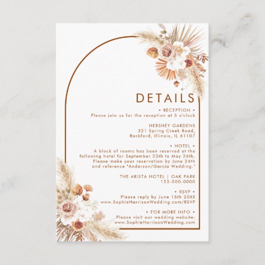 デザートアーチボホパンパスグラステラコッタ詳細 エンクロージャーカード (正面)