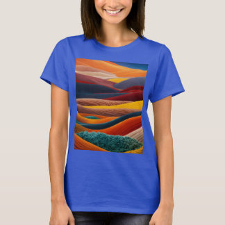 「デザートアートブルーTシャツ – ザ・アートの探索 Tシャツ