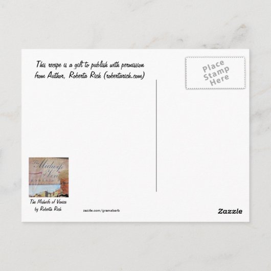 デザートイタリアンレシピはがき ポストカード (裏面)