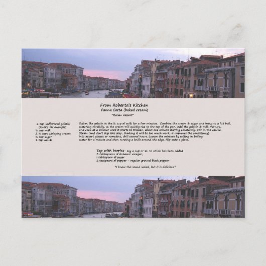デザートイタリアンレシピはがき ポストカード (正面)