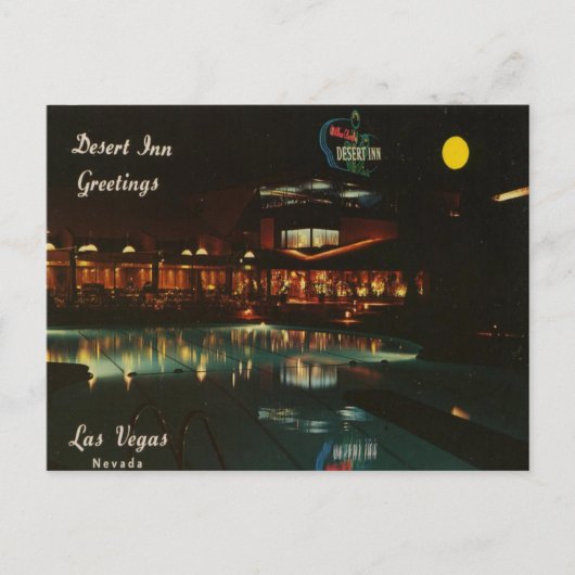 デザートインヴィンテージラスベガスカジノネオンポストカード ポストカード (正面)