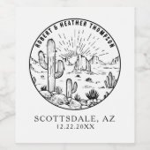 デザートウェスタンパーソナライズされたブライダルシャワー結婚ズ ワインラベル (シングルラベル)