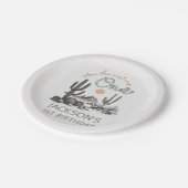 デザートウエスタンワイルドウェスト1st誕生日紙プレート ペーパープレート (アングル)