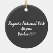 デザートオールドウエストカクタスサグアロアリゾナオーナメント セラミックオーナメント (裏面)