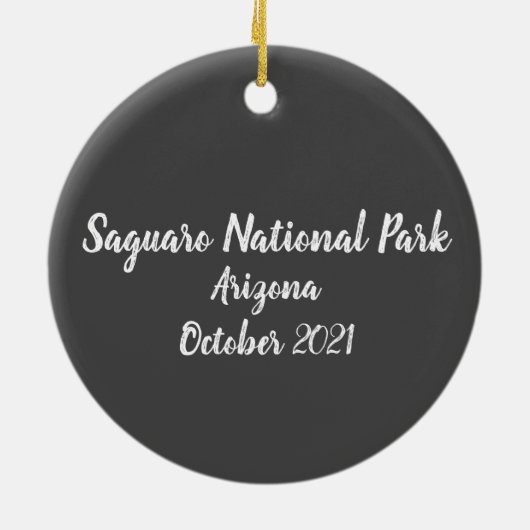 デザートオールドウエストカクタスサグアロアリゾナオーナメント セラミックオーナメント (裏面)