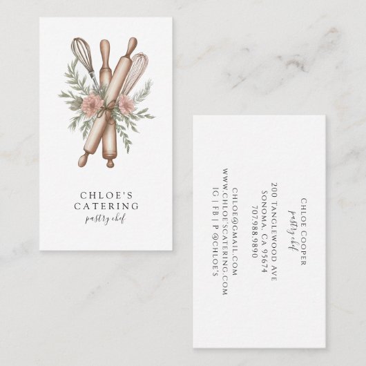 デザートカテラーペストリーシェフフローラ器 名刺 (正面/裏面)