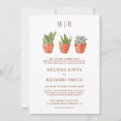 デザートカプ素朴チュステラコッタポット結婚ズ 招待状 (正面)