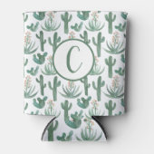 デザートカボスウォーターカラーカスタムイニシャルホワイト 缶クーラー (正面)