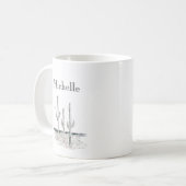 デザートカボスサウスウエスト白黒 コーヒーマグカップ (正面左)