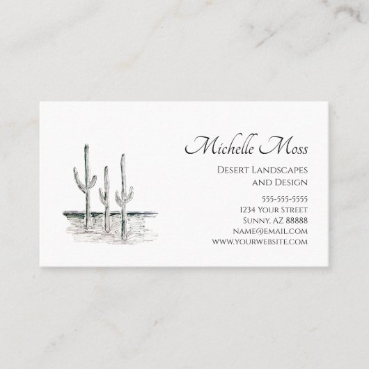 デザートカボスサウスウエスト白黒 名刺 (正面)