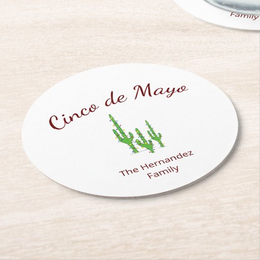 デザートカボスシンコデマヨフィエスタパーティー ラウンドペーパーコースター (アングル)