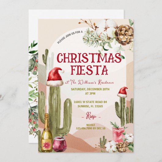 デザートカボスホリデーカクテルクリスマスフェスタ 招待状 (正面/裏面)