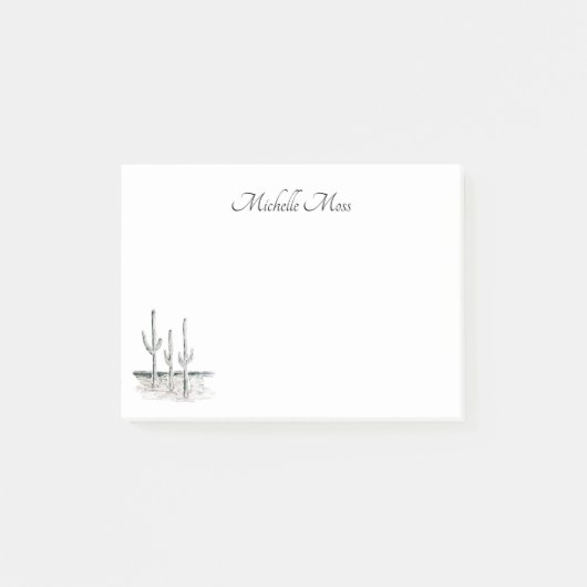 デザートカボタニカル白黒 ポストイット (正面)