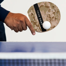 デザートカモフラージュの小石、あなたの名前、パーソナライズ 卓球ラケット