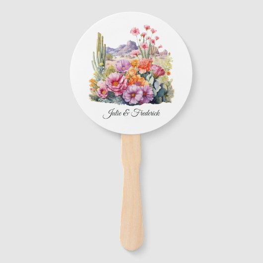 デザートカラーの花嫁衣装 ハンドファン (正面)