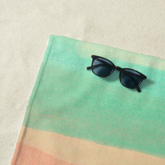 デザートカラーズサウスウエストサンセットアクアオレンジ ビーチタオル (インサイチュ)