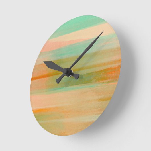 デザートカラーズサウスウエストサンセットアクアオレンジ ラウンド壁時計 (傾斜)