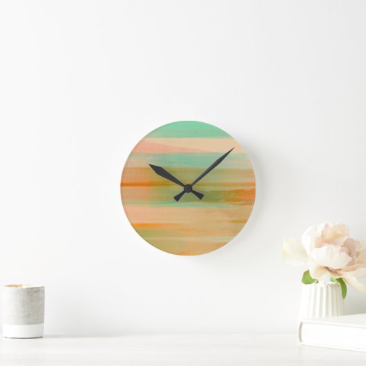 デザートカラーズサウスウエストサンセットアクアオレンジ ラウンド壁時計 (ホーム)