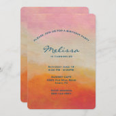 デザートカラーズ抽象芸術景観誕生日 招待状 (正面/裏面)