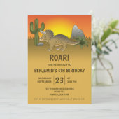 デザートキッド誕生日のトリケラトプス恐竜 招待状 (スタンド正面)