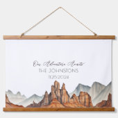 デザートキャニオンユニークウォーター結婚カラーズゲストブック 吊り下げ型タペストリー (正面)