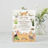 デザートキャニオン動物ベビーシャワー 招待状 (スタンド正面)